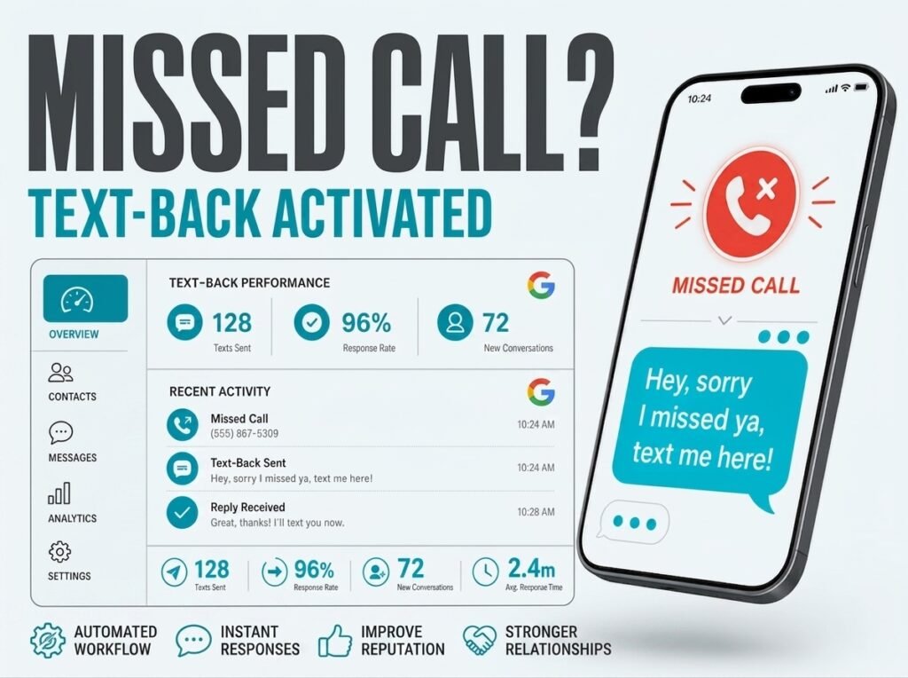 missed call text back automation